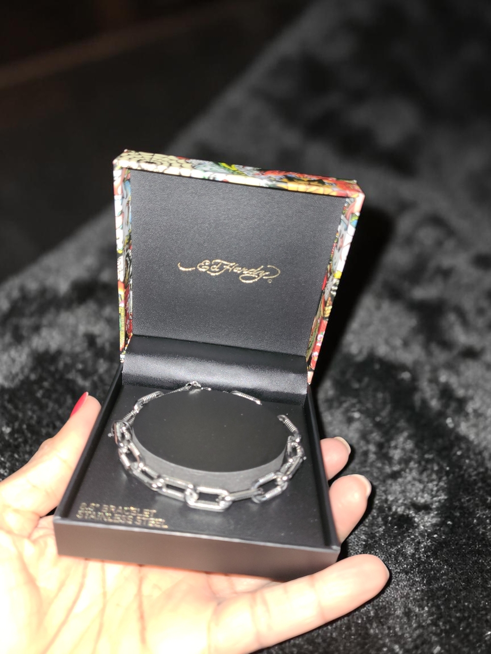 Ed Hardy Silver Chain Link Bracelet